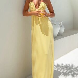 Braelyn Yellow Strapless Maxi Dress